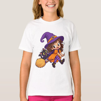 Camisetas divertidas de bruja voladora de Hallowee