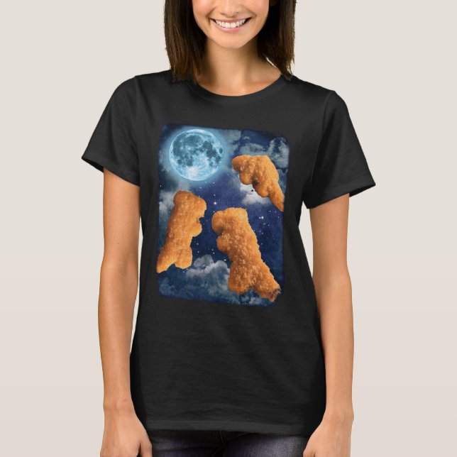 Camisetas Divertidas de Comida Dinosaurio Nuggets  (Anverso)