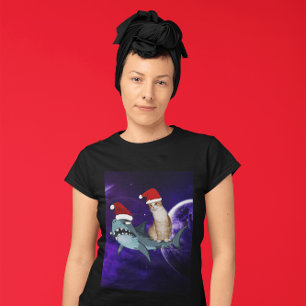 Camisetas divertidas de GATO & TIBURÓN EN EL ESPAC