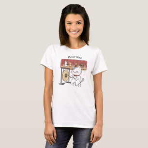 Camisetas divertidas de gatos, música y amigos par