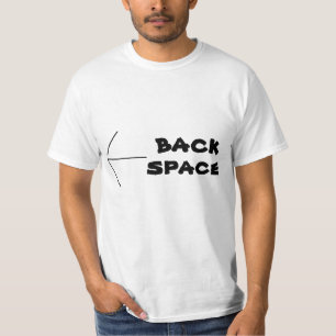 Camisetas divertidas de jerga web BACK SPACE