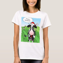 Camisetas divertidas de la vaca del navidad de