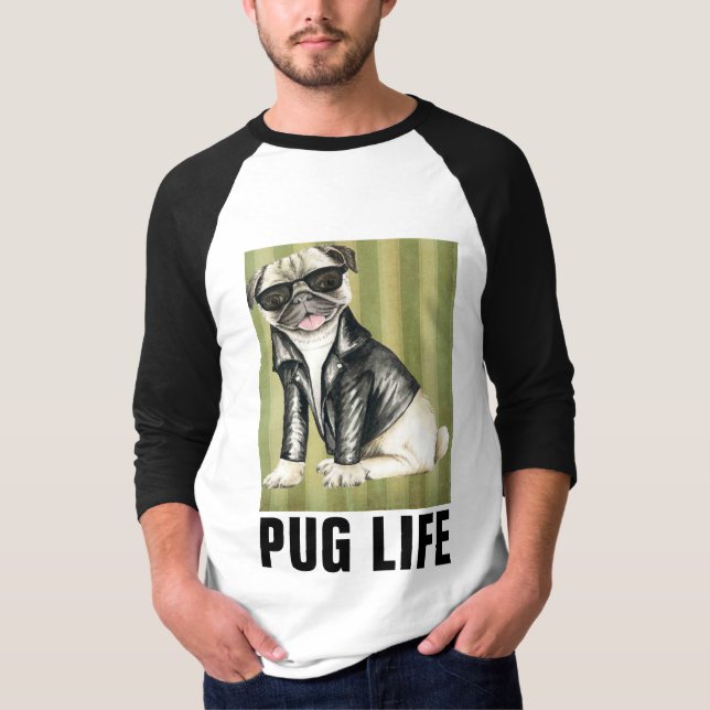 Camisetas Divertidas de Perros, VIDA DE PUG (Anverso)
