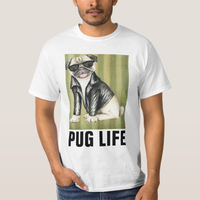 Camisetas Divertidas de Perros, VIDA DE PUG (Anverso)