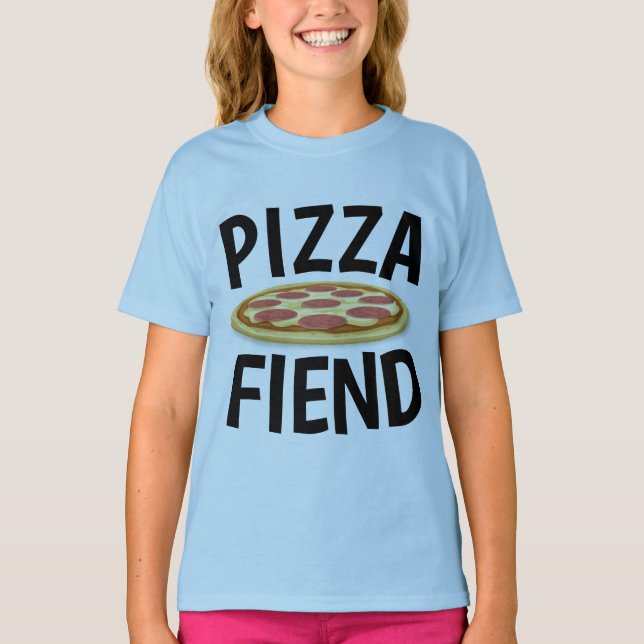 Camisetas divertidas de PIZZA, PIZZA FIEND (Anverso)