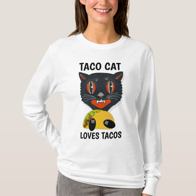 Camisetas divertidas de TACO CAT (Anverso)