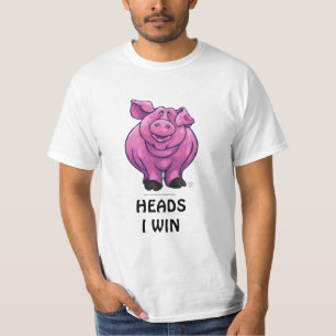 Camisetas divertidas del cerdo de cabezas y de las