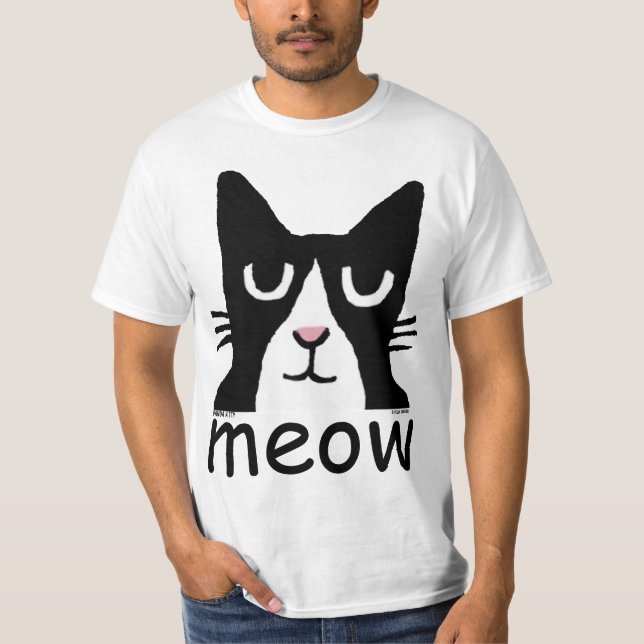 Camisetas divertidas del gato, gatito de la panda, (Anverso)