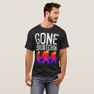 Camisetas divertidas GONE SQUATCHIN BIGFOOT, negro