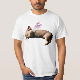 Camisetas divertidas lindas del cerdo del vuelo