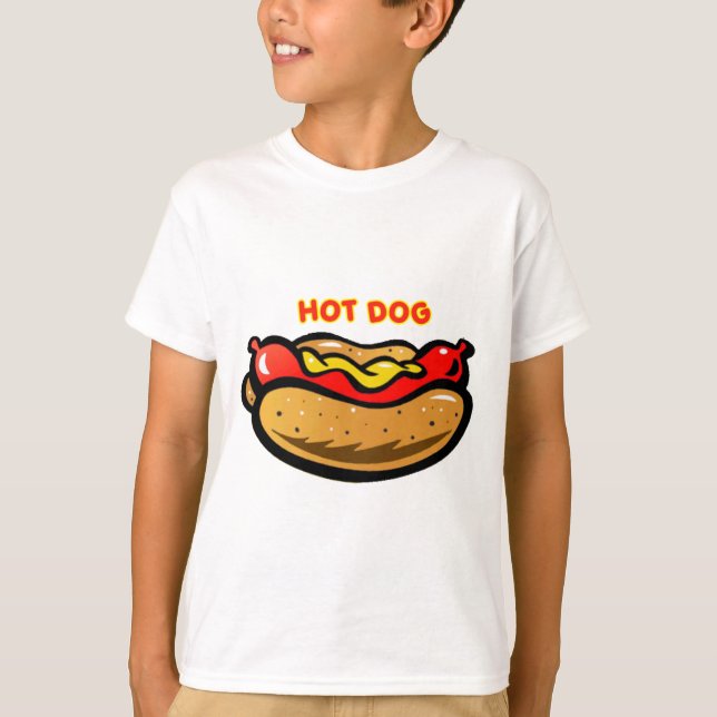 Camisetas divertidas para niños Hot Dog (Anverso)