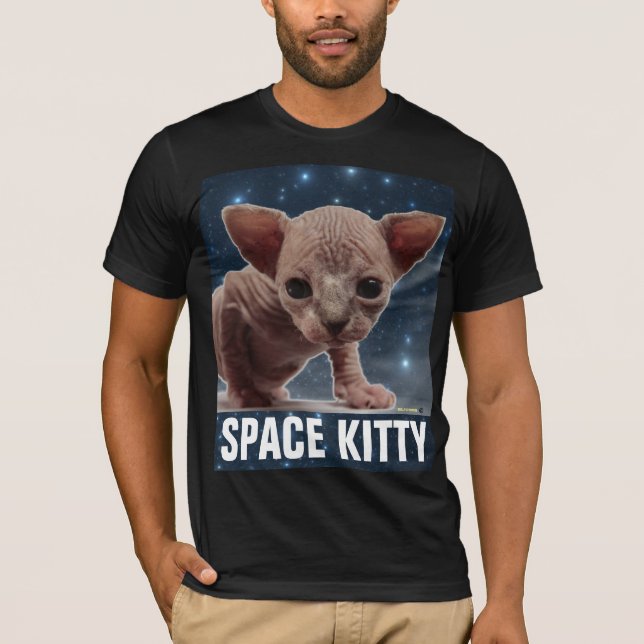 Camisetas divertidas SPACE CAT Hairless Sphnix (Anverso)
