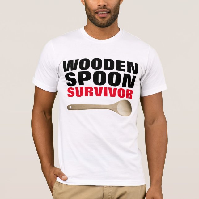 Camisetas divertidas SPOON SURVIVOR DE MADERA (Anverso)