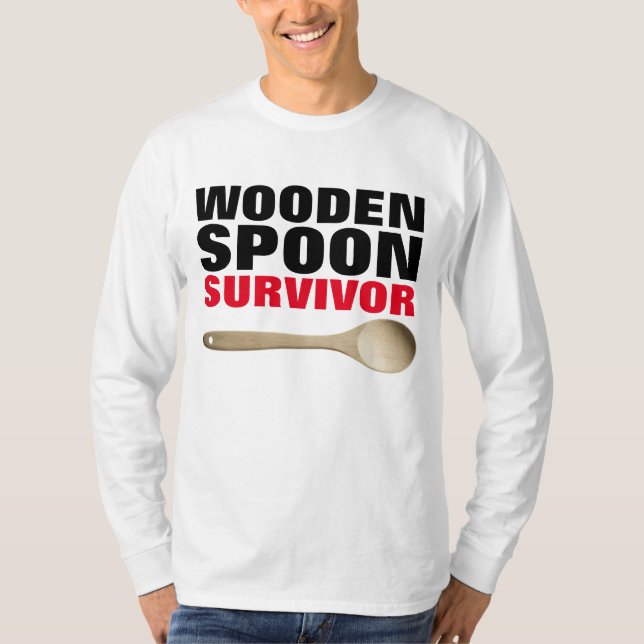Camisetas divertidas SPOON SURVIVOR DE MADERA (Anverso)