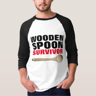 Camisetas divertidas SPOON SURVIVOR DE MADERA