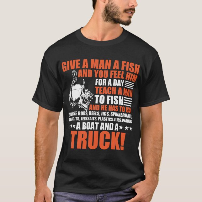 Camisetas divertido de la pesca para los hombres (Anverso)