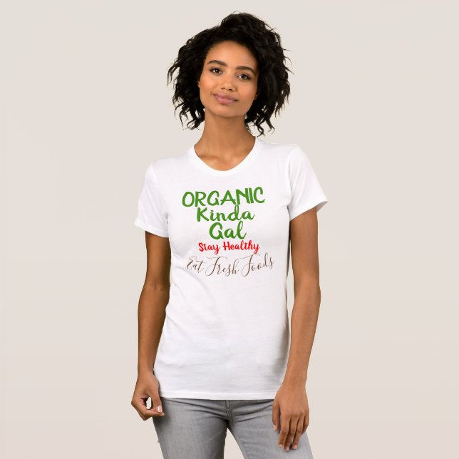 Camisetas divertidos de los alimentos frescos orgá (Anverso completo)