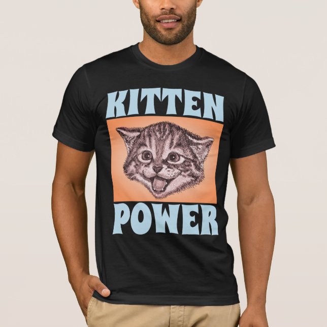 CAMISETAS EN CINTA DE LOS HOMBRES DE PODER KITTEN (Anverso)