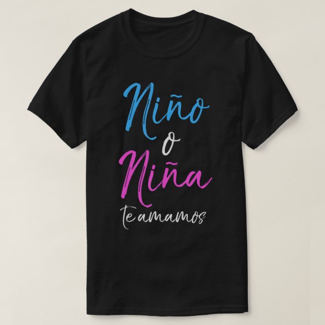 Camisetas españoles de revelación de género coinci (Diseño del anverso)