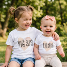 Camisetas familiares a juego de hermanita con cora