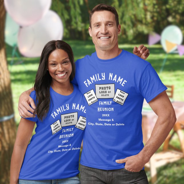 Camisetas familiares con FOTOS (Personalized, Family Reunion Shirts with Pictures, or DELETE Photo Templates, Text. Family Reunion.)