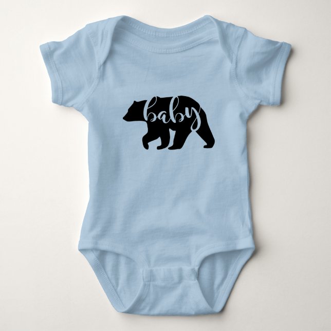 Camisetas familiares de oso infantil azul (Anverso)