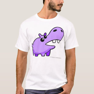 Camisetas felices del hipopótamo del dibujo