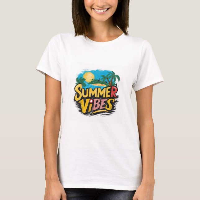 Camisetas femeninas de Summer ViBes (Anverso)