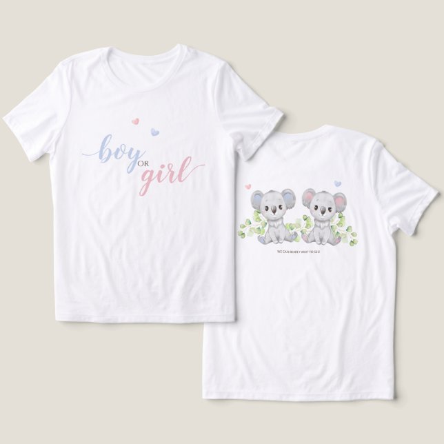 Camisetas femeninas para la Fiesta de Koala Gender (Diseño Anverso y Reverso)