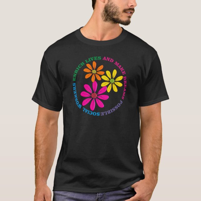 Camisetas florales del asistente social (Anverso)