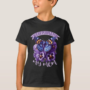 Camisetas Florales Moradas de Mariposa Pansy Cinta