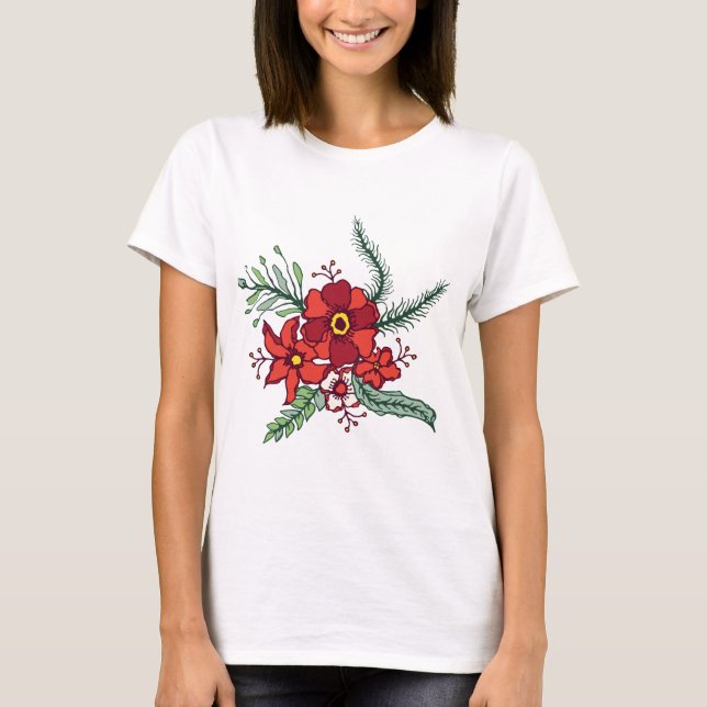 Camisetas florales para mujeres: una estatura de r (Anverso)