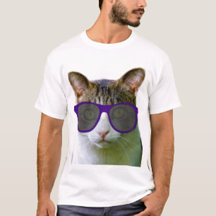 Camisetas gatas divertidas, gafas de sol