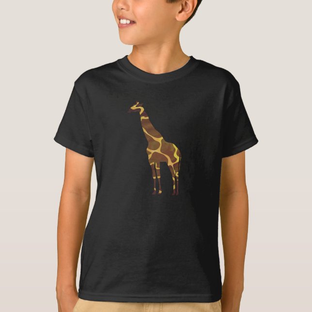 Camisetas Giraffe Brown y Yellow Silhouette (Anverso)