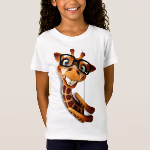 Camisetas - Graciosa Girafa Usando Gafas