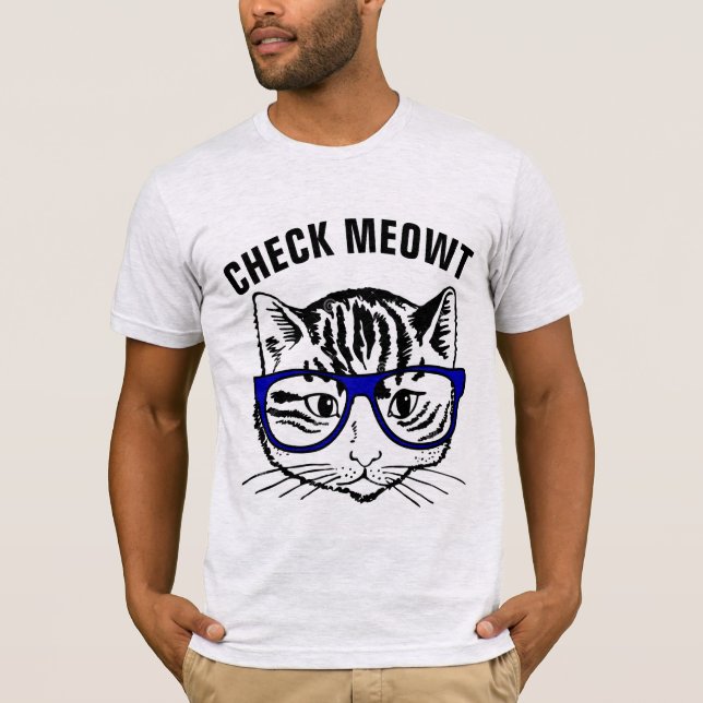 Camisetas Graciosas Cat, CHECK MEOWT (Anverso)