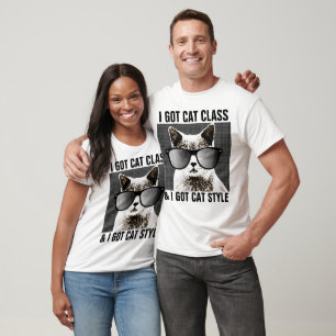 Camisetas Graciosas Cat, gafas de sol, clase CAT y