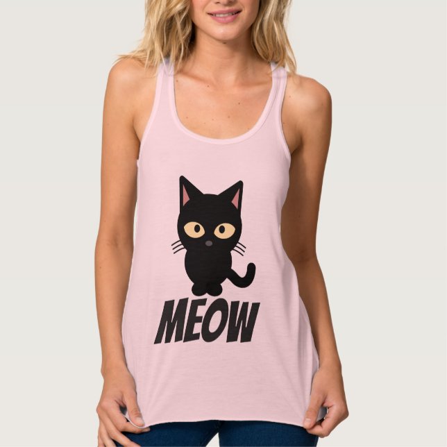 Camisetas Graciosas Cat, MEOW (Anverso)
