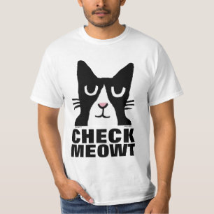 Camisetas Graciosas Cat, Panda Kitty CHECK MEOWT