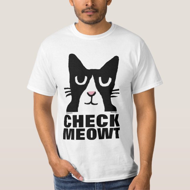 Camisetas Graciosas Cat, Panda Kitty CHECK MEOWT (Anverso)
