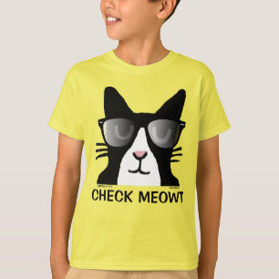 Camisetas Graciosas Cat para niños, CHECK MEOWT