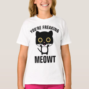 Camisetas Graciosas Cat para niños, FREAKING MEOWT