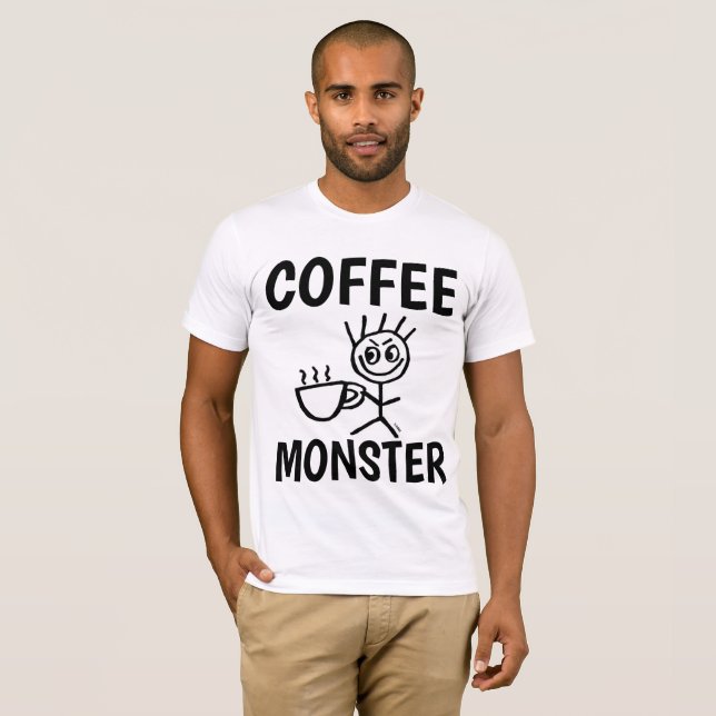 Camisetas graciosas de COFFEE MONSTER (Anverso completo)
