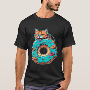 Camisetas Gráficas de Donut de Gato Lindo para Hom