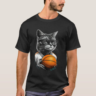 Camisetas Gráficas de Gatos Jugando Baloncesto par