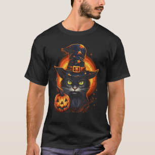 Camisetas gráficas de Halloween de gato americano