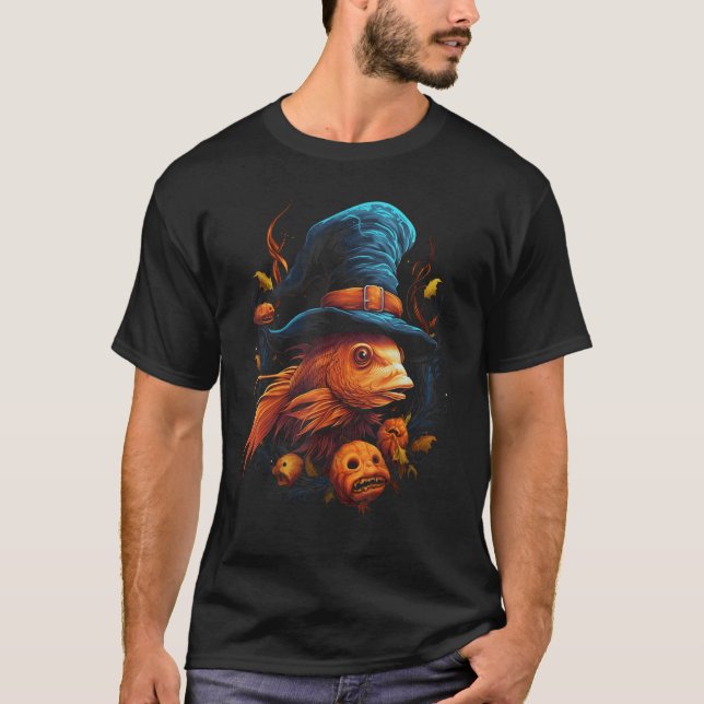 Camisetas Gráficas de Halloween de Pez Beta para H (Anverso)