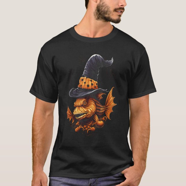 Camisetas gráficas de Halloween de pez Pleco Sailf (Anverso)