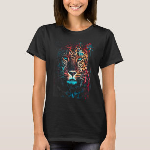 Camisetas gráficas de jaguar abstracto colorido pa