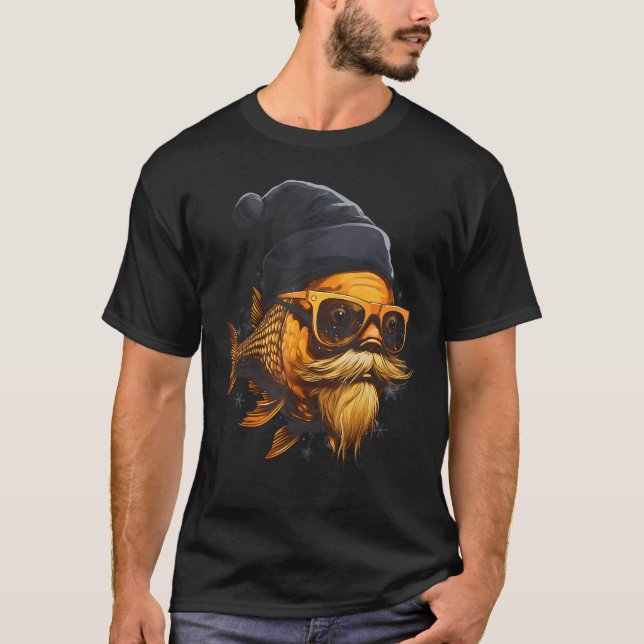 Camisetas gráficas de Navidad con peces barbo dora (Anverso)